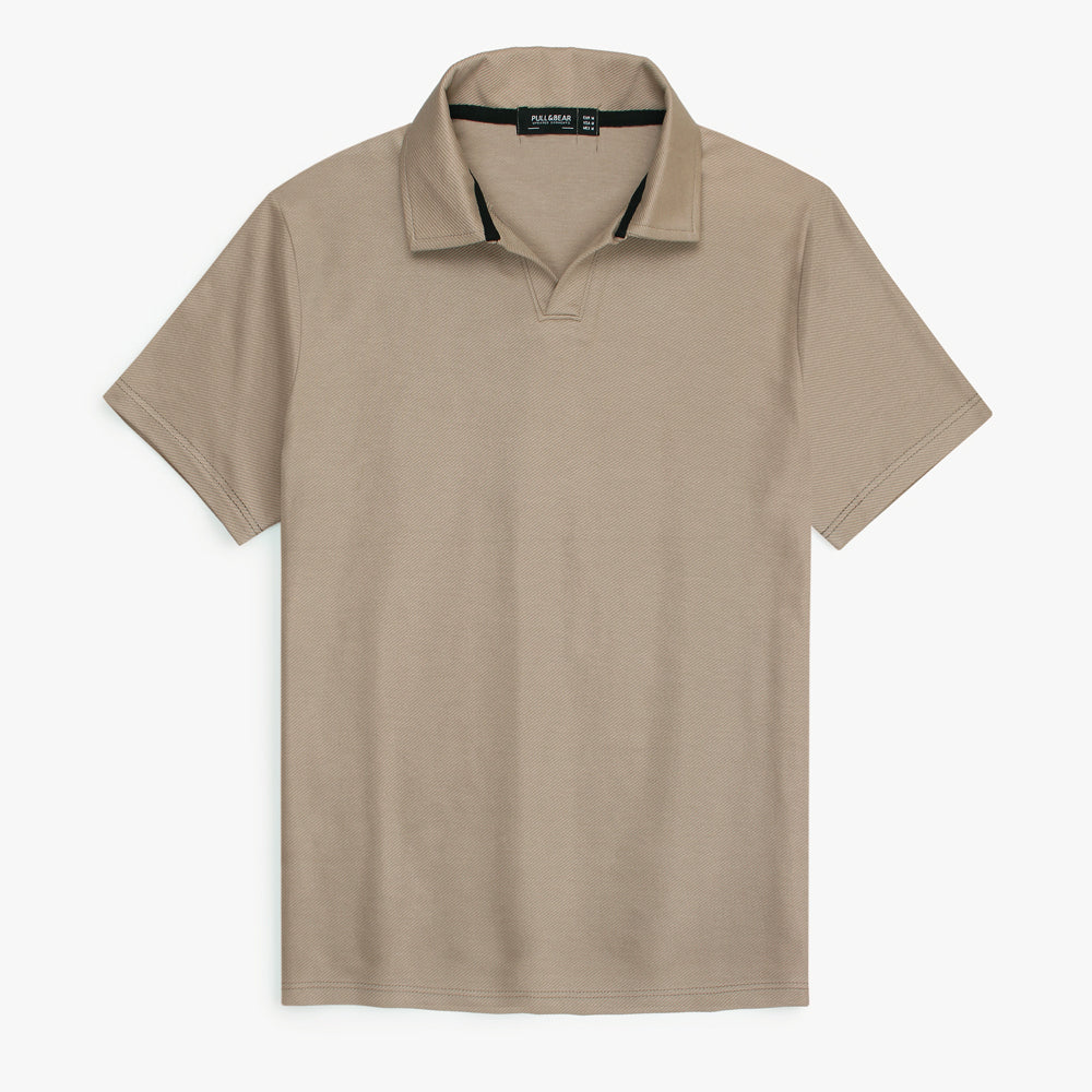 P & B Branded Polo Shirt - Beige