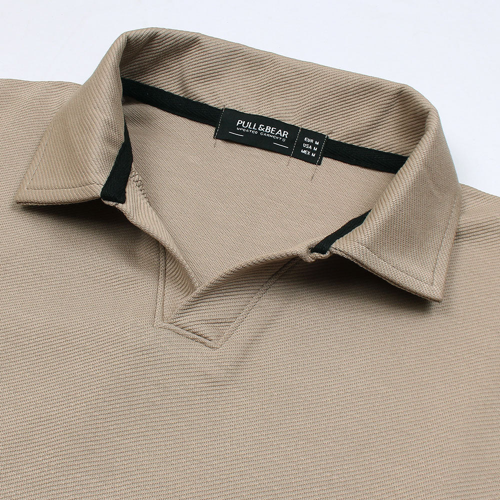 P & B Branded Polo Shirt - Beige