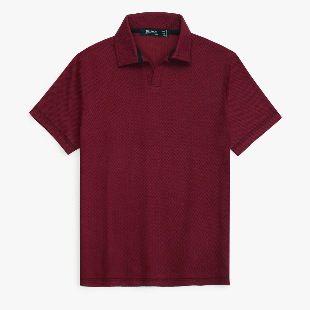 P & B Branded Polo Shirt - Maroon Wave