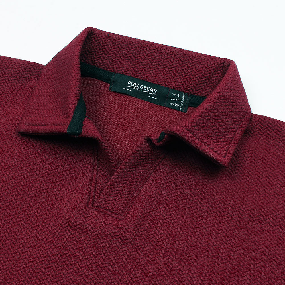 P & B Branded Polo Shirt - Maroon Wave