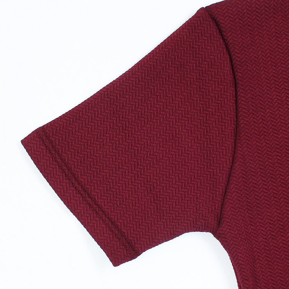 P & B Branded Polo Shirt - Maroon Wave