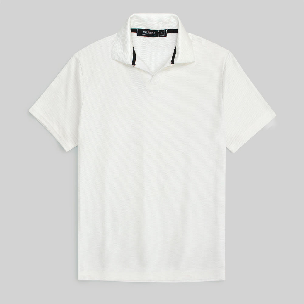 P & B Branded Polo Shirt - White Pop Corn