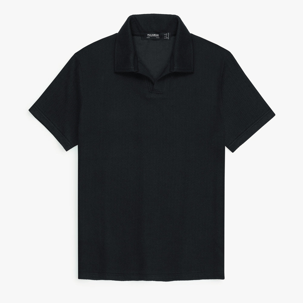 P & B Branded Polo Shirt - Black Wave