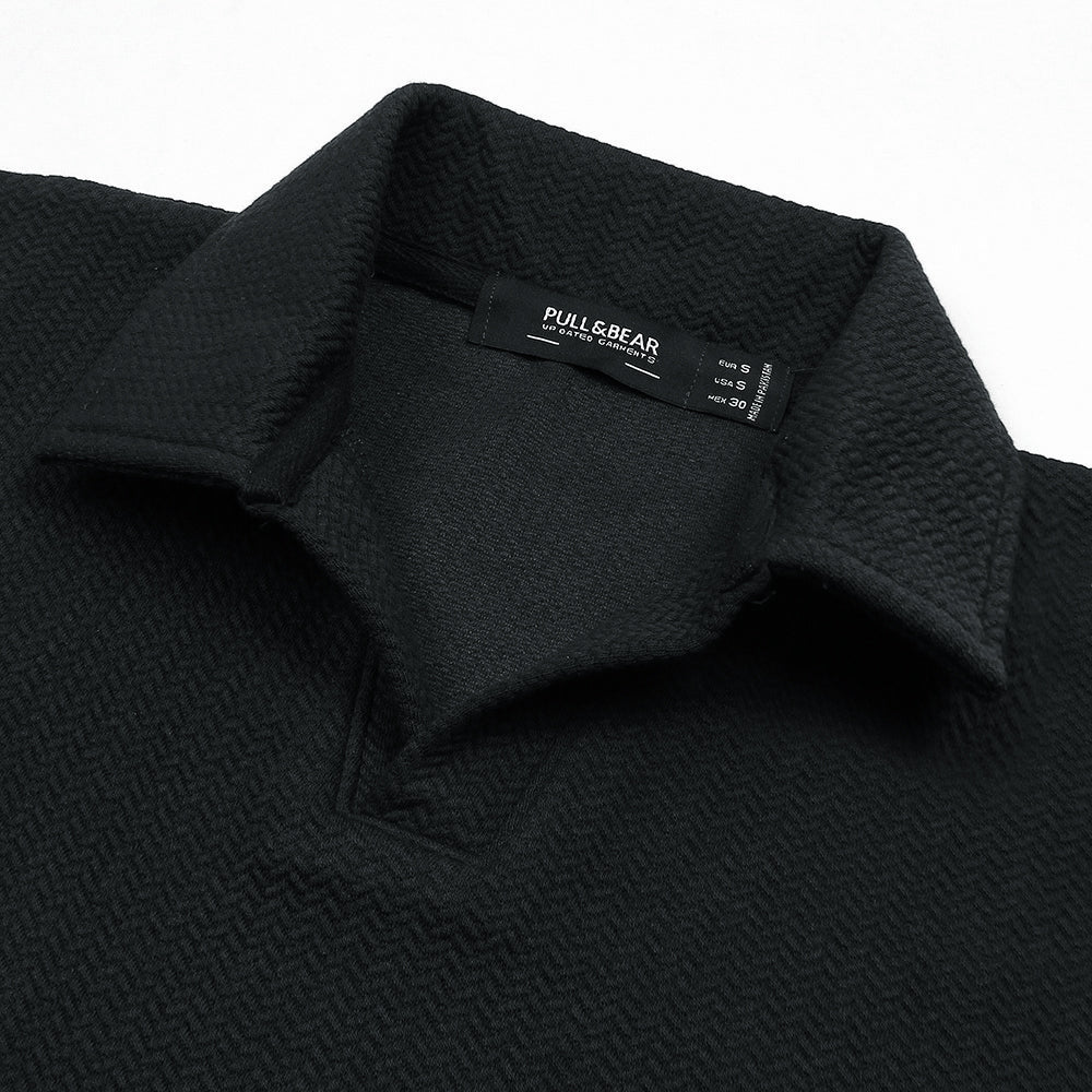 P & B Branded Polo Shirt - Black Wave