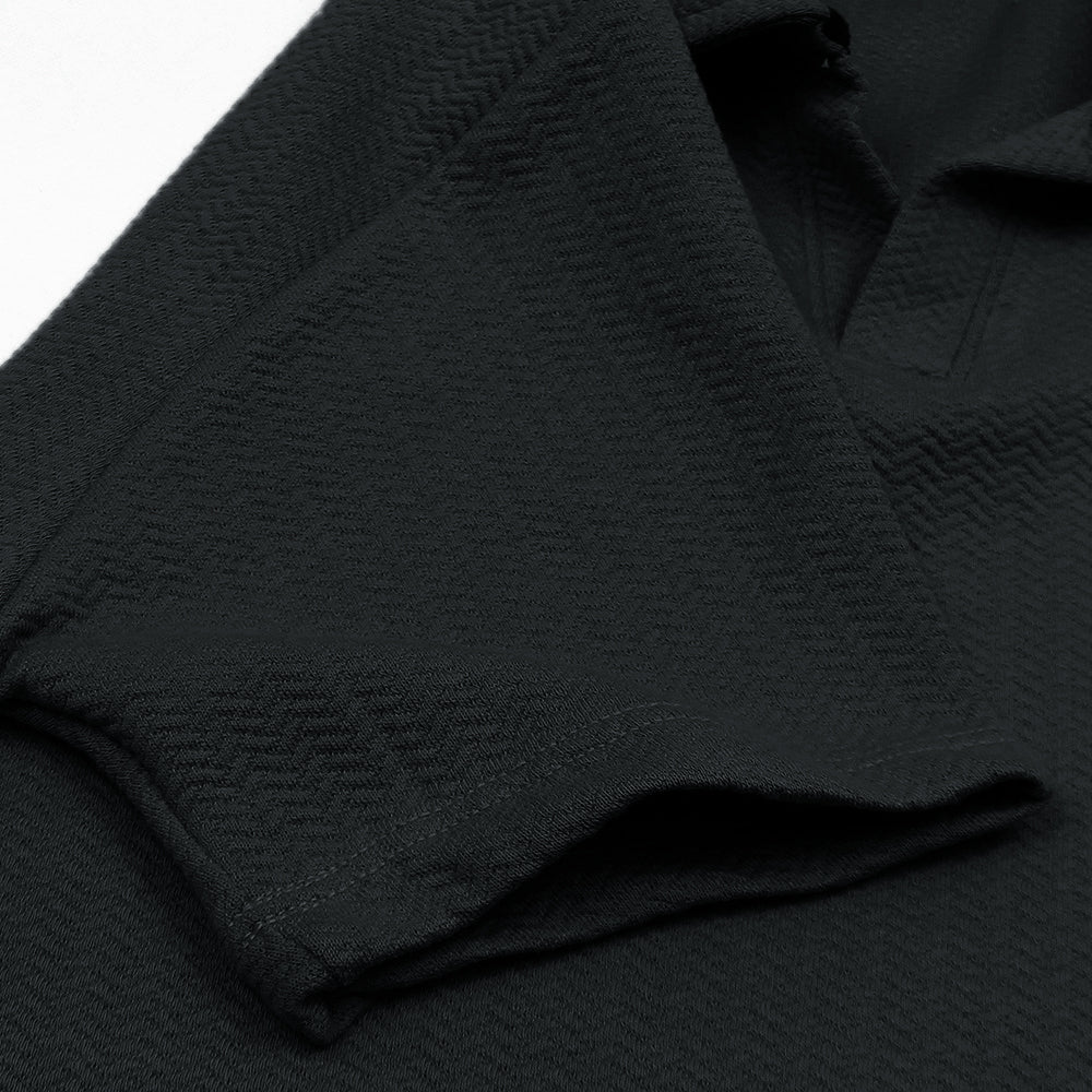 P & B Branded Polo Shirt - Black Wave