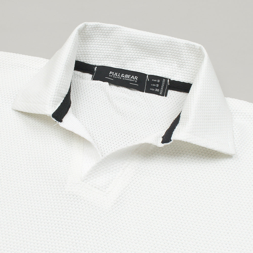 P & B Branded Polo Shirt - White Pop Corn