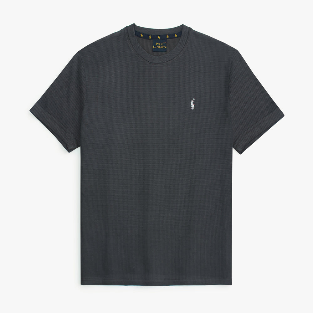 RL Polo T Shirt Self Jaccard - Charcoal