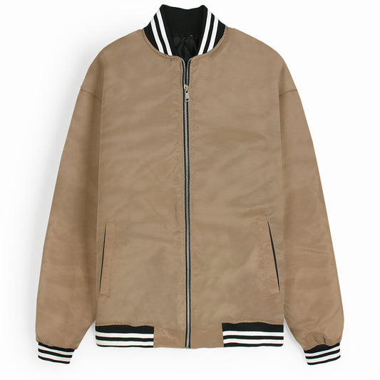 Beige Bomber Jacket