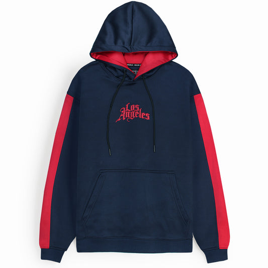 LA BRANDED UNISEX POLY FLEECE HOODY - BLUE