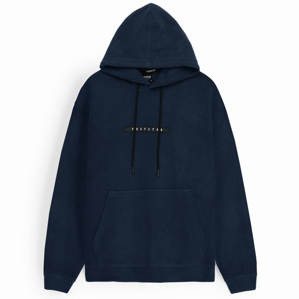 BRANDED UNISEX POLOR FLEECE HOODY - NAVY