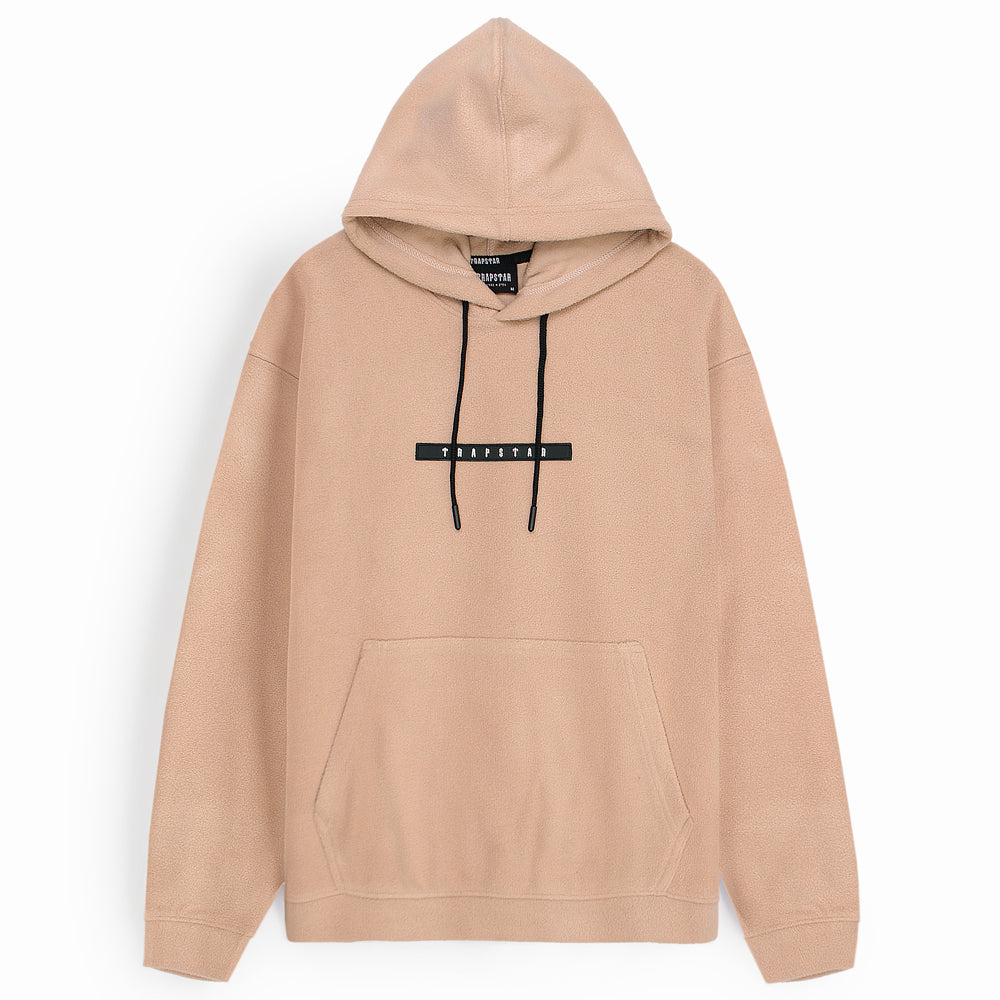 BRANDED UNISEX POLOR FLEECE HOODY - BEIGE