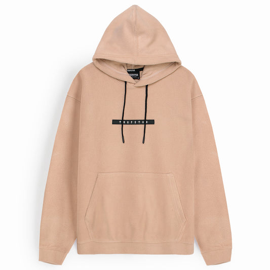 BRANDED UNISEX POLOR FLEECE HOODY - BEIGE