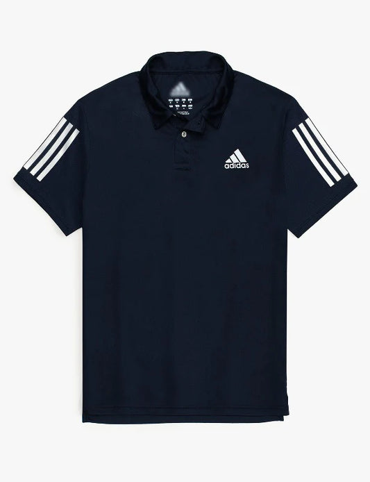 ADI STRIPES POLO SHIRT DRY-FIT - NAVY BLUE