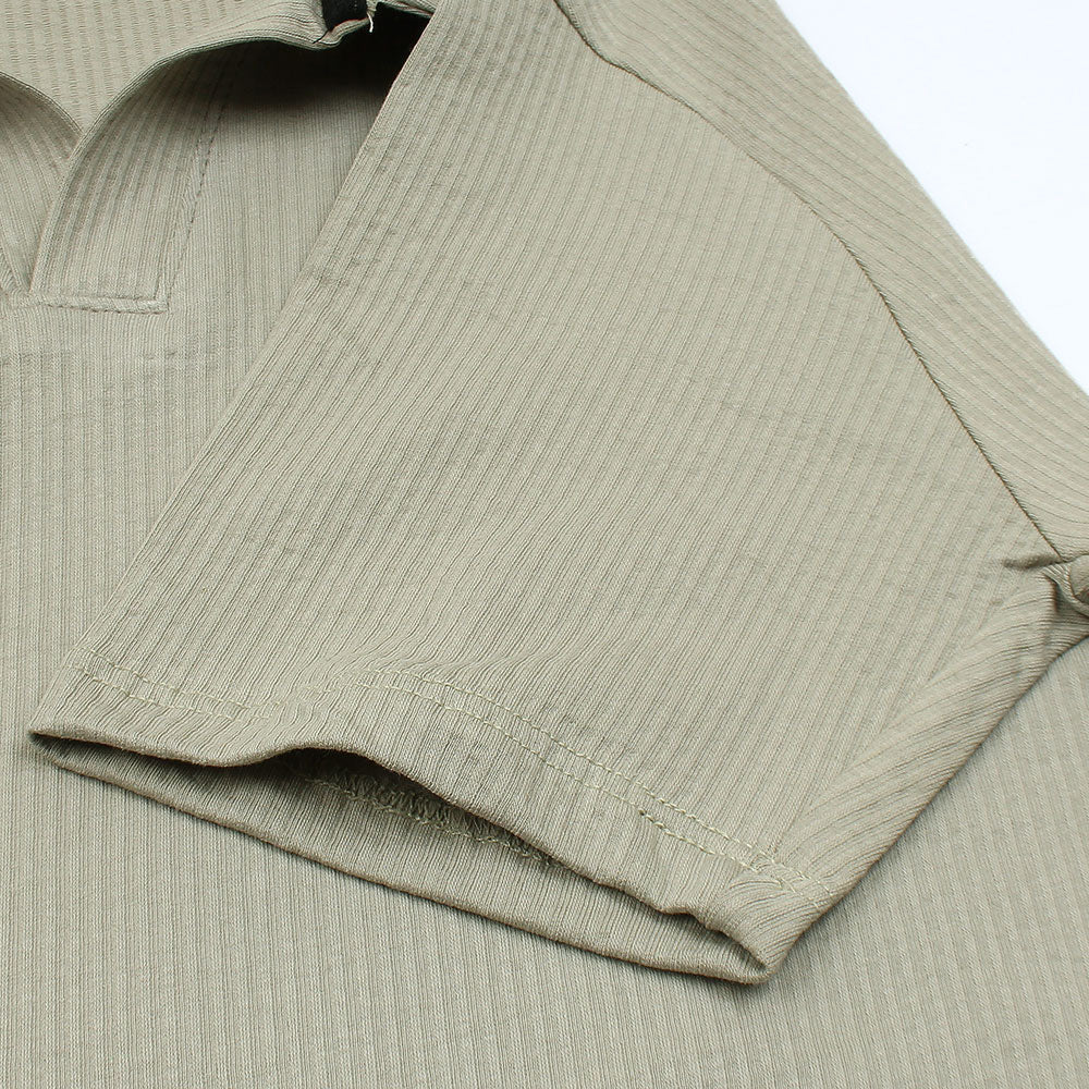 P & B Branded Polo Shirt - Sand Stipe