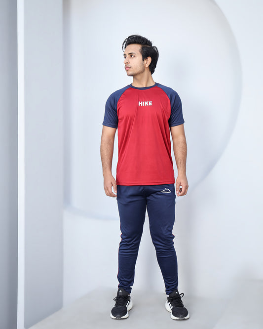 Hike L/E red Blue Quick Dry T Shirt