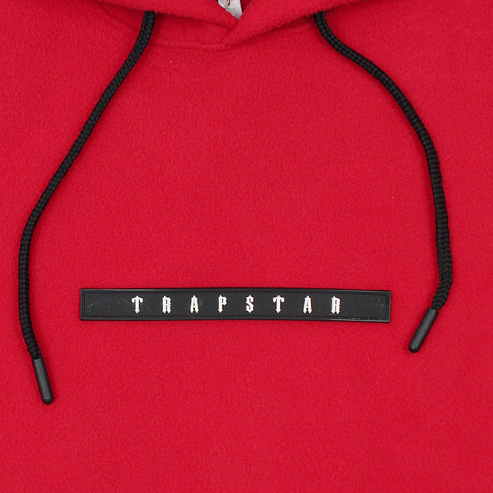 BRANDED UNISEX POLOR FLEECE HOODY - RED