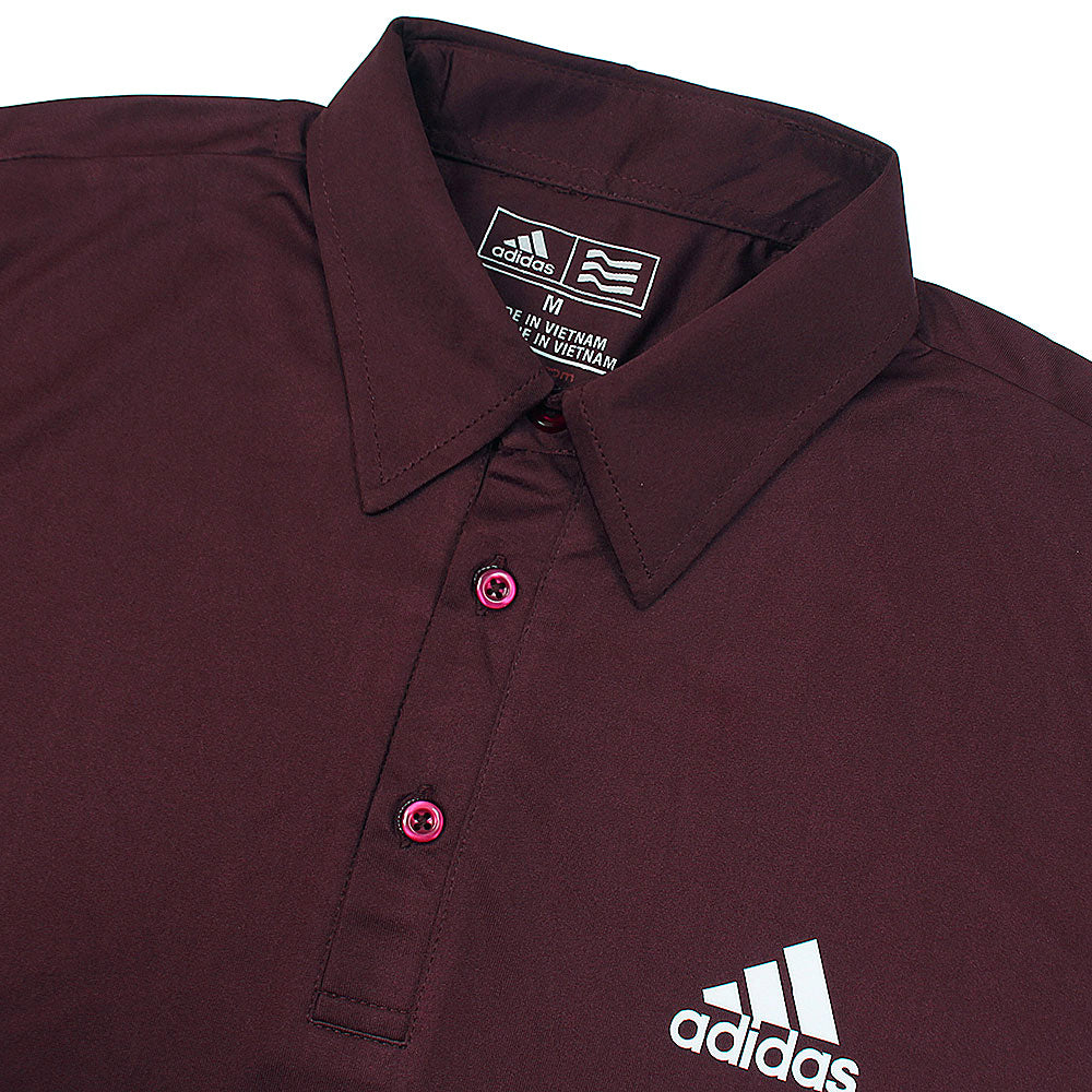 ADI STRIPES POLO SHIRT DRY-FIT - BURGUNDY