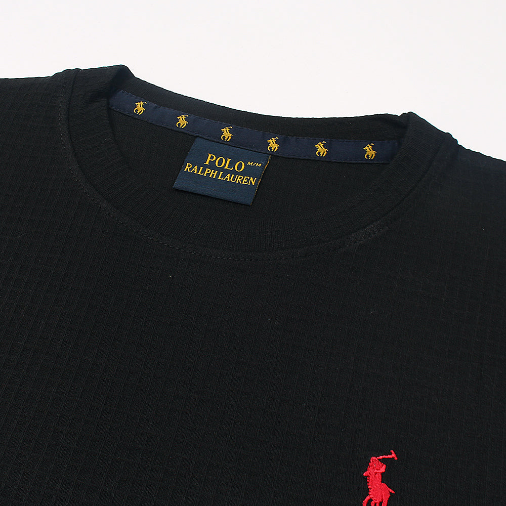 RL Polo T Shirt Self Jaccard - Black