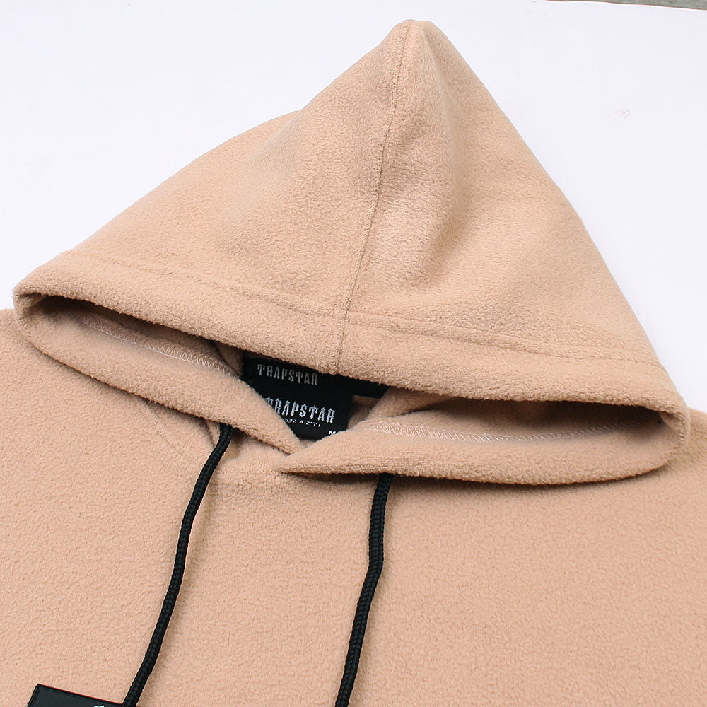 BRANDED UNISEX POLOR FLEECE HOODY - BEIGE