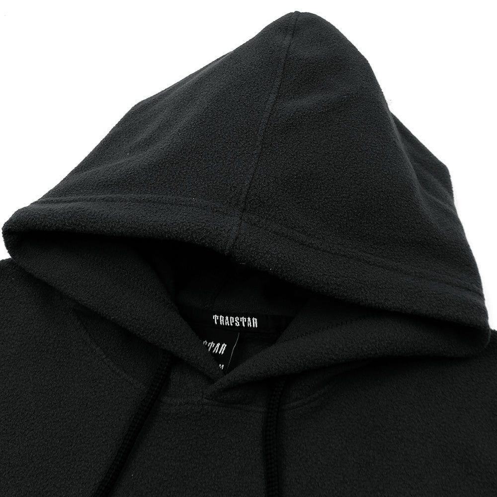 BRANDED UNISEX POLOR FLEECE HOODY - BLACK