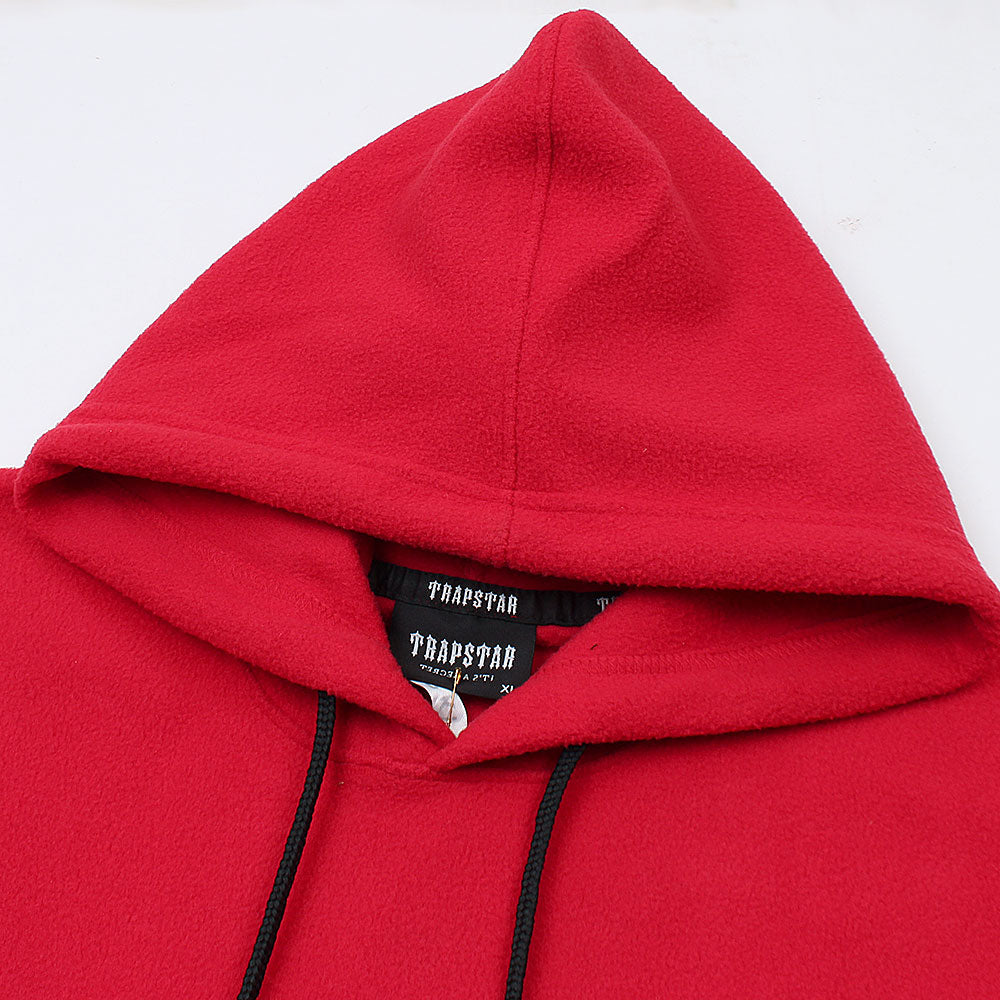 BRANDED UNISEX POLOR FLEECE HOODY - RED