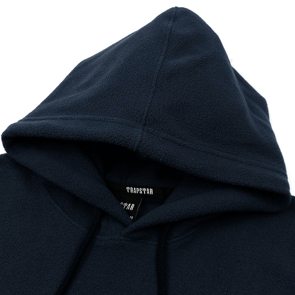 BRANDED UNISEX POLOR FLEECE HOODY - NAVY