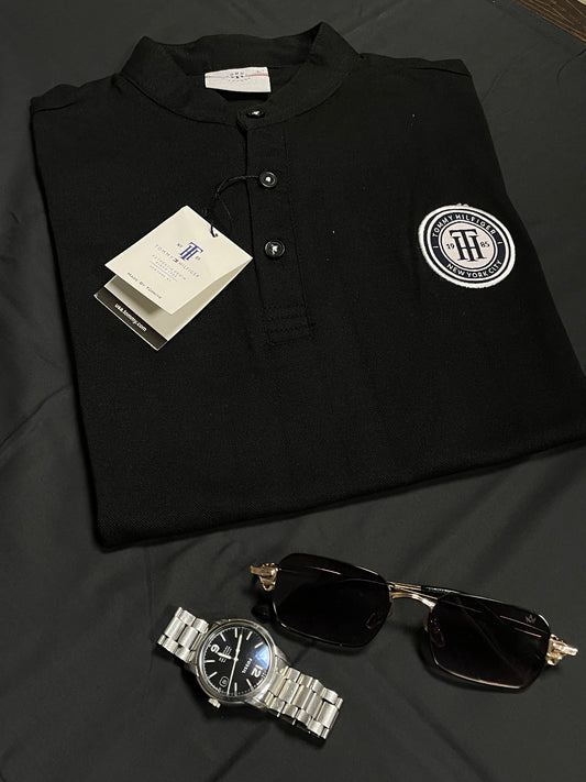 TMY HLFGR POLO - BLACK