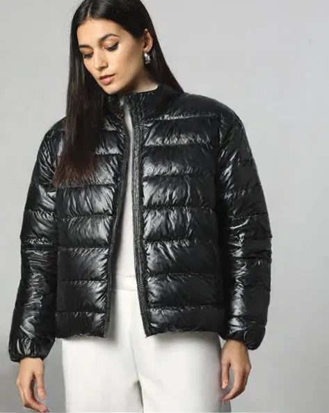 Metalic Puffer Jacket - Women